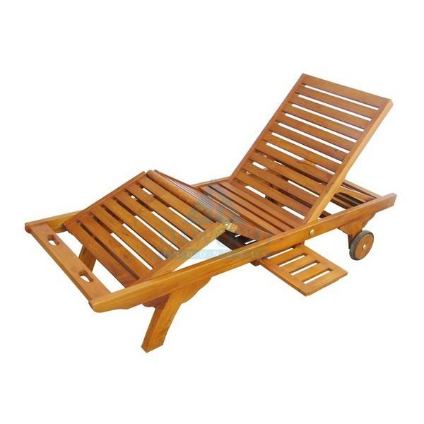 Adam 3 Fold Teak Sun Lounger